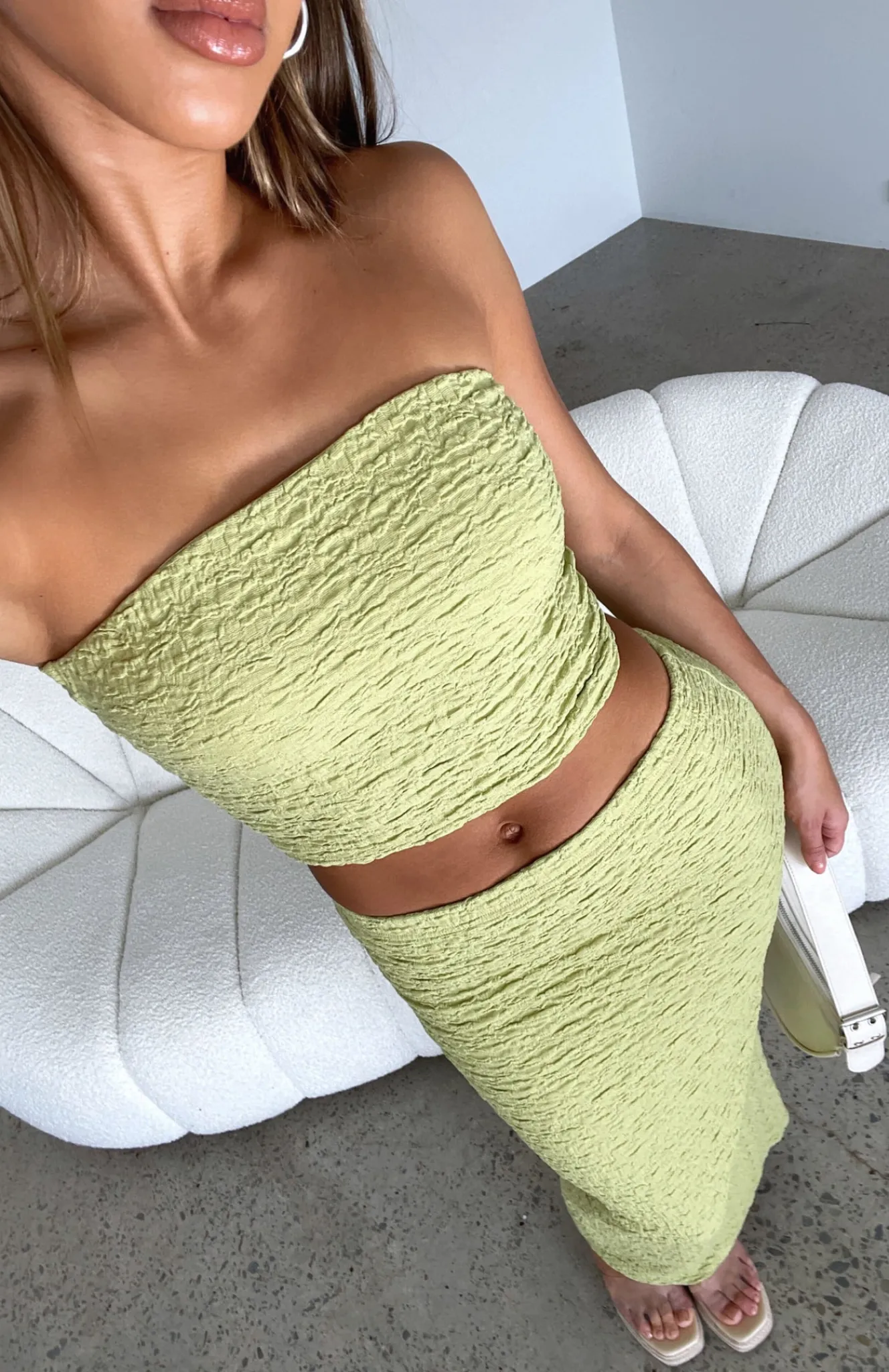 Restocked | White Fox Boutique Home Run Maxi Skirt Matcha green