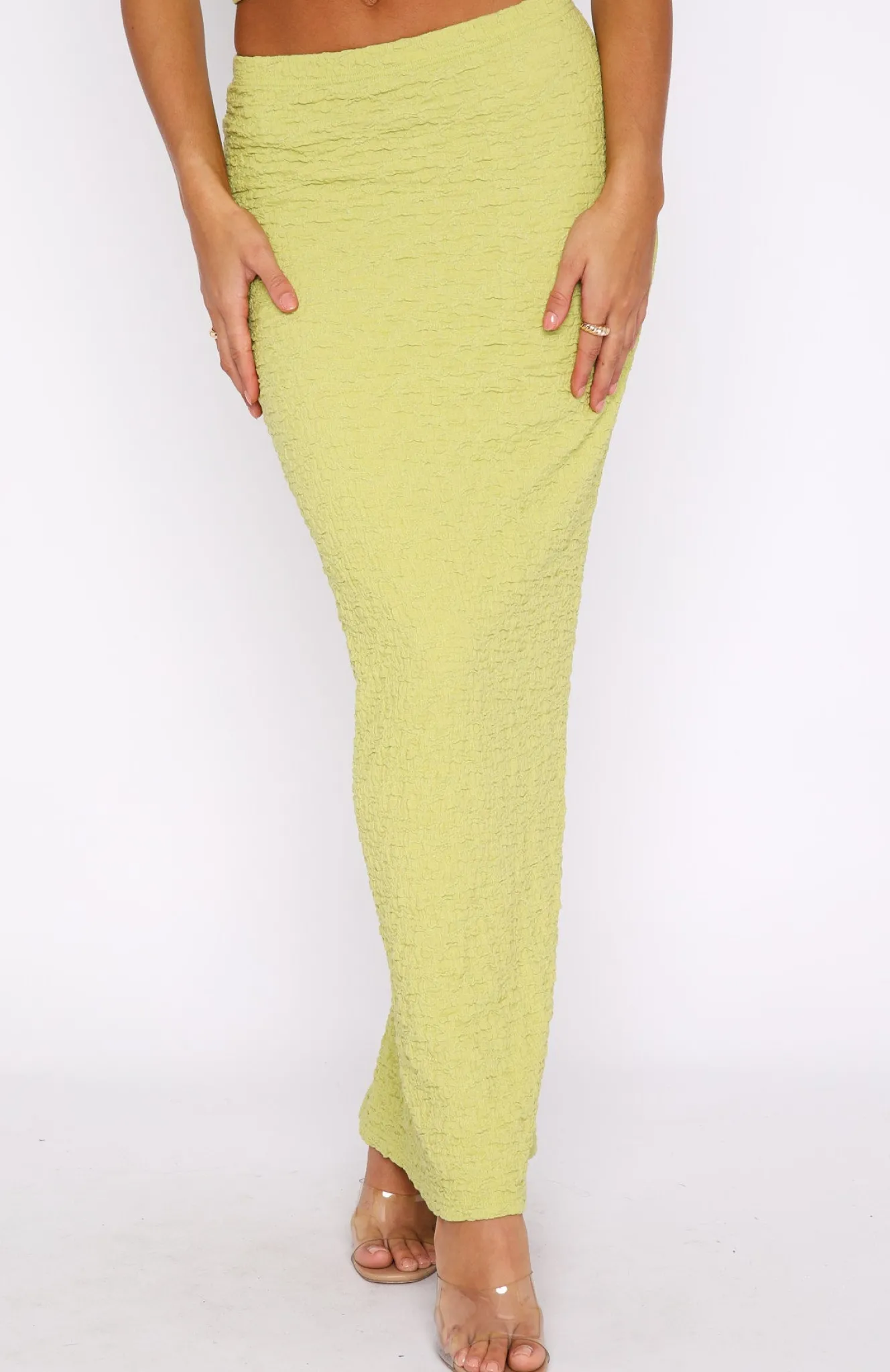Restocked | White Fox Boutique Home Run Maxi Skirt Matcha green