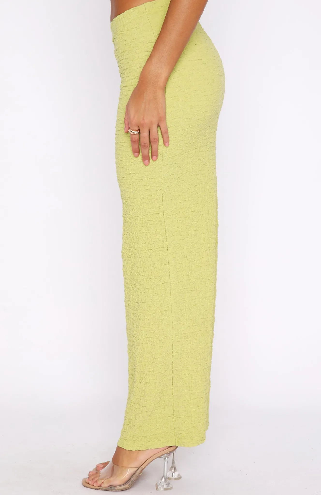 Restocked | White Fox Boutique Home Run Maxi Skirt Matcha green