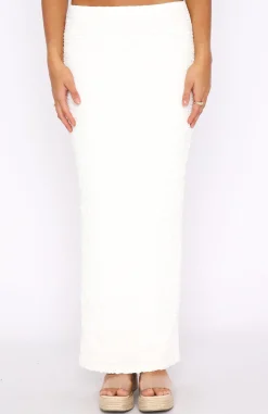Restocked | White Fox Boutique Home Run Maxi Skirt Off white