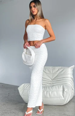 Restocked | White Fox Boutique Home Run Maxi Skirt Off white