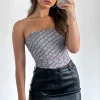 Shirts & Blouses | White Fox Boutique Hot Topics Strapless Mesh Crop Taupe nude