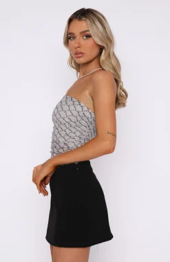 Shirts & Blouses | White Fox Boutique Hot Topics Strapless Mesh Crop Taupe nude