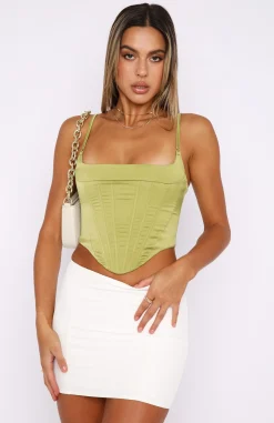 Shirts & Blouses | White Fox Boutique Hypnotized Bustier Matcha green