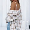 Jackets & Blazers | White Fox Boutique I Think Of You Plaid Shirt Cream nude
