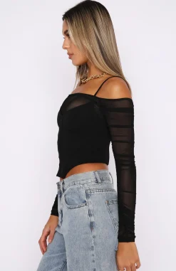 Shirts & Blouses | White Fox Boutique I Wanna Love You Long Sleeve Bustier black