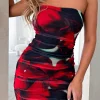 Restocked | White Fox Boutique Ibiza Nights Strapless Mini Dress Hibiscus red