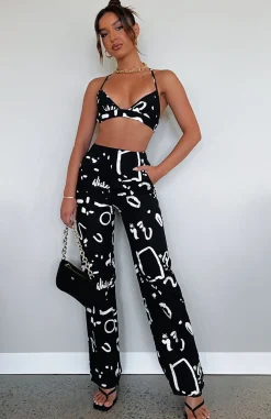 Pants | White Fox Boutique If Only You Knew Pants Scribble black