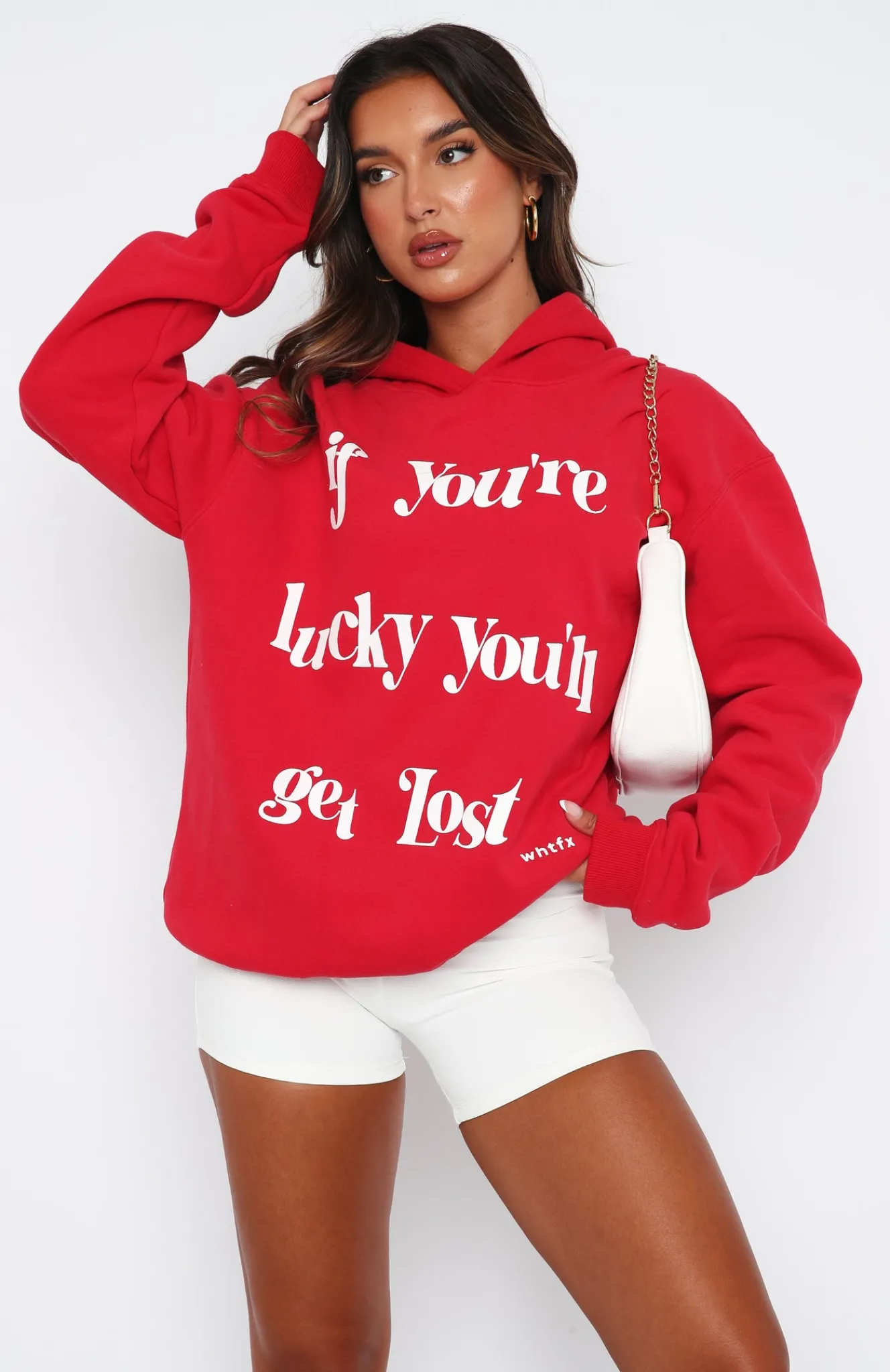 Jackets & Blazers | White Fox Boutique If You're Lucky Oversized Hoodie Dark red