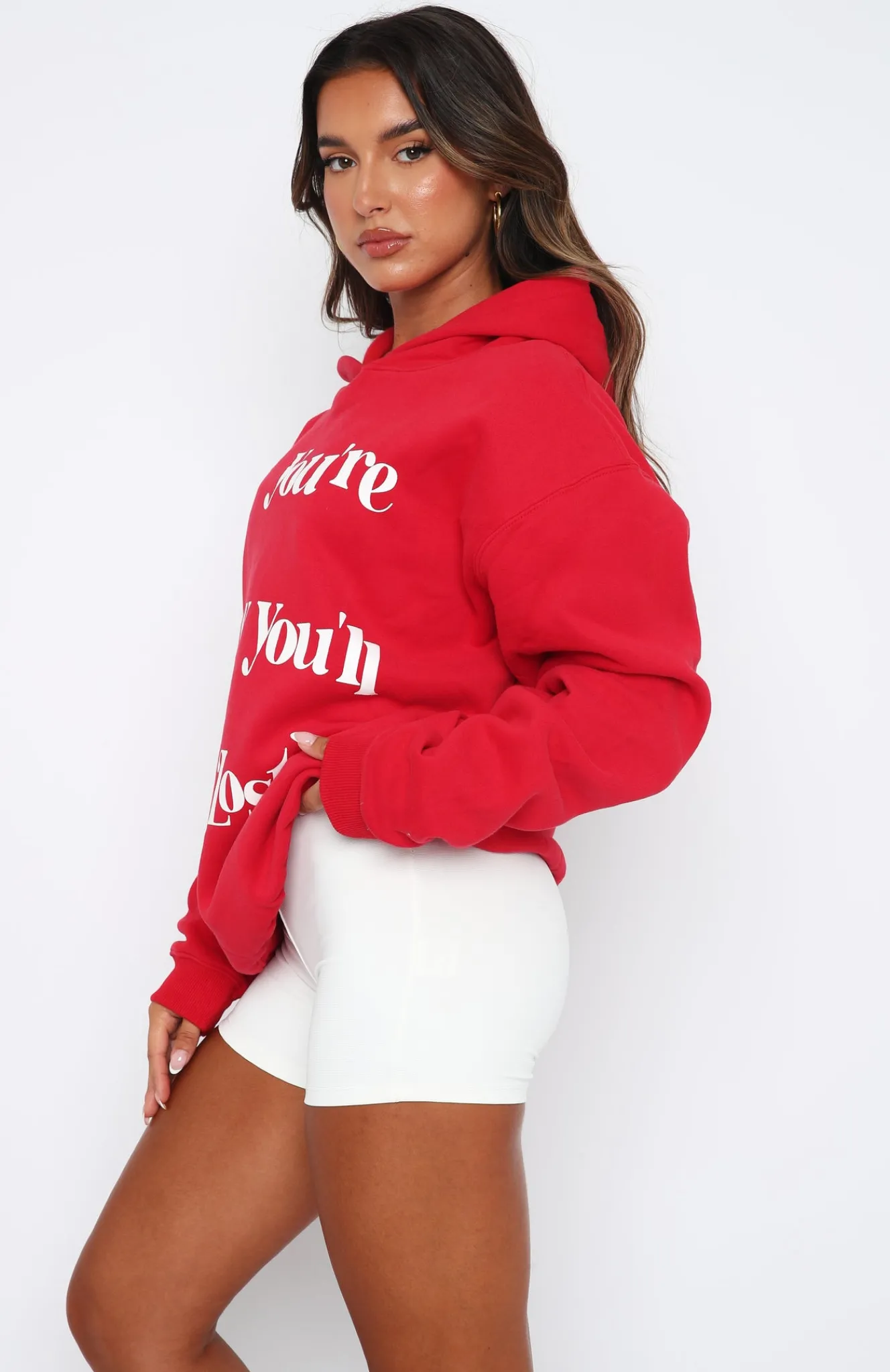 Jackets & Blazers | White Fox Boutique If You're Lucky Oversized Hoodie Dark red