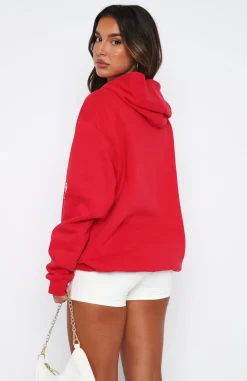 Jackets & Blazers | White Fox Boutique If You're Lucky Oversized Hoodie Dark red