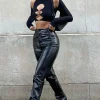 Pants | White Fox Boutique I'm The Only One PU Pants black