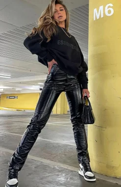 Pants | White Fox Boutique I'm The Only One PU Pants black