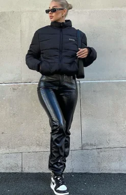 Pants | White Fox Boutique I'm The Only One PU Pants black
