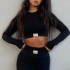 Sports Bras & Crops | White Fox Boutique In Control Long Sleeve Seamless Crop black