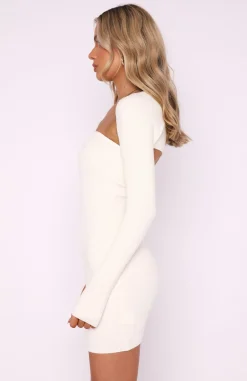 Long Sleeve Dresses | White Fox Boutique In Full Bloom Long Sleeve Mini Dress Off white