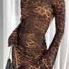 Restocked | White Fox Boutique Indulge Me Mini Dress Leopard Print brown