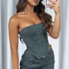 Shirts & Blouses | White Fox Boutique Insomnia Strapless Bustier Charcoal Monogram grey