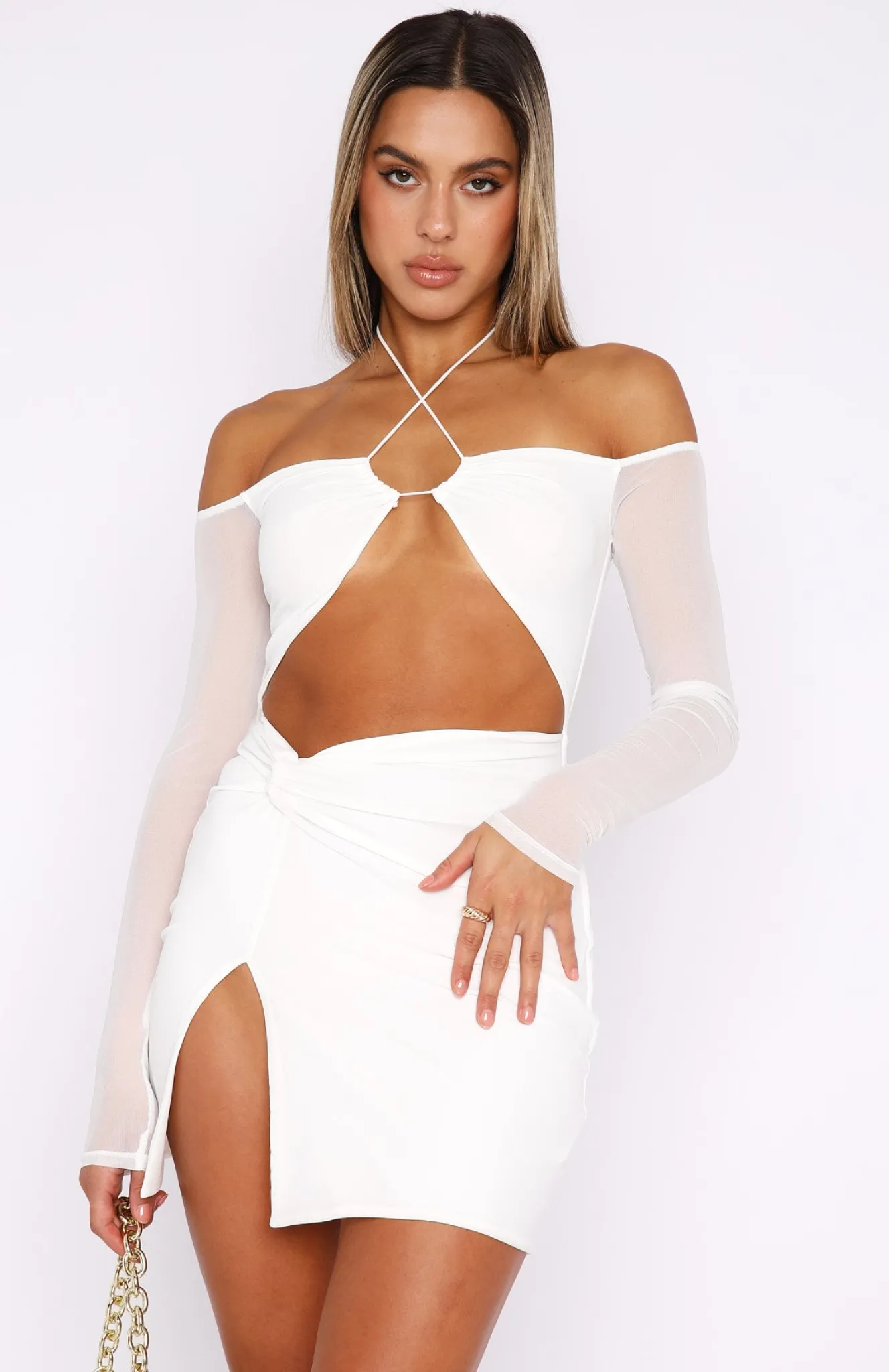 Restocked | White Fox Boutique Invite Pending Mini Dress white
