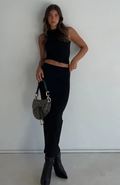 Restocked | White Fox Boutique Invites Only Maxi Skirt black