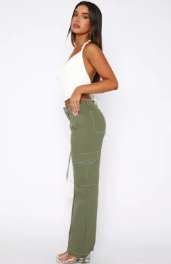 Pants | White Fox Boutique Is There Someone Else Cargo Pants Khaki green
