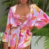 Resort Wear | White Fox Boutique Island Dream Shirt Dress Retro Floral multi