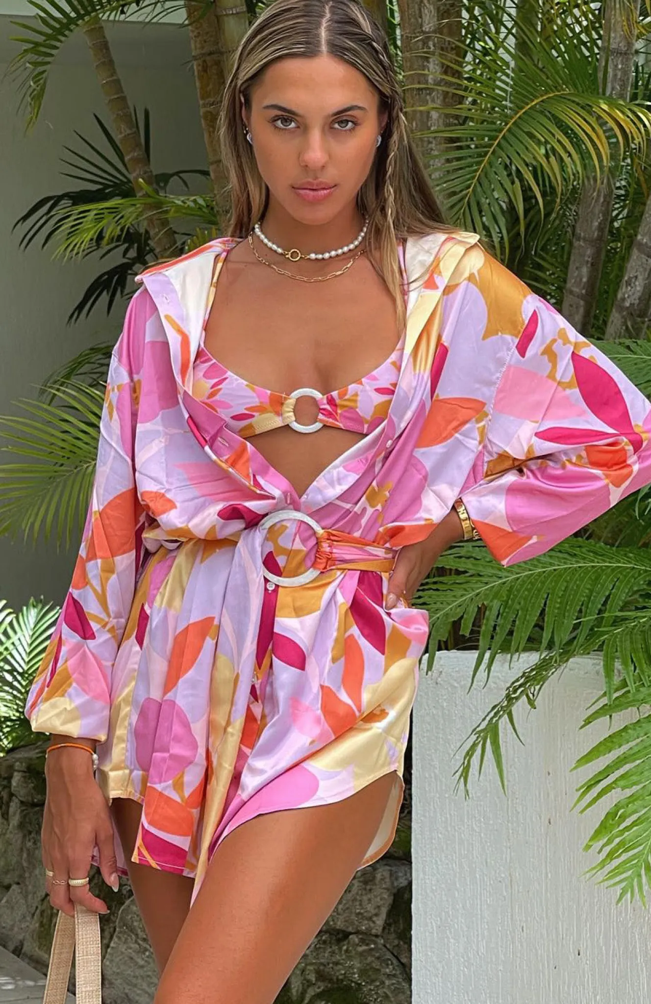 Resort Wear | White Fox Boutique Island Dream Shirt Dress Retro Floral multi