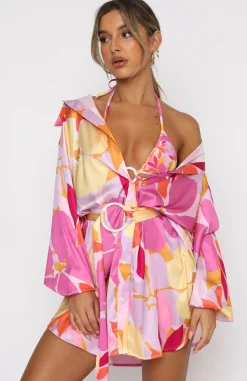 Resort Wear | White Fox Boutique Island Dream Shirt Dress Retro Floral multi