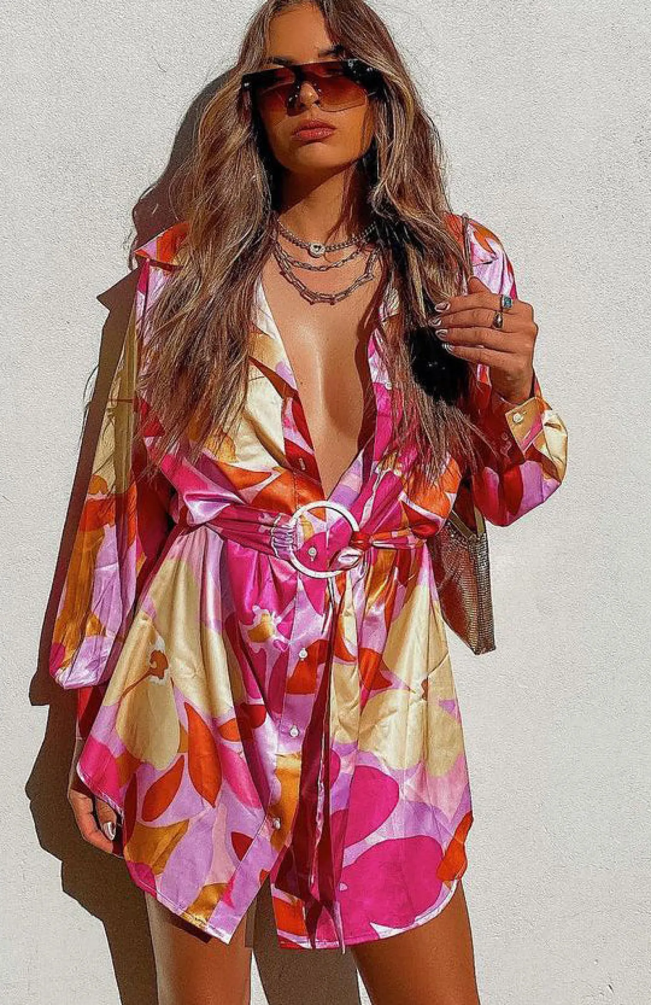 Resort Wear | White Fox Boutique Island Dream Shirt Dress Retro Floral multi