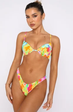 Bikini Bottoms | White Fox Boutique Island Hideout Bottoms Ruched Floral Pop multi