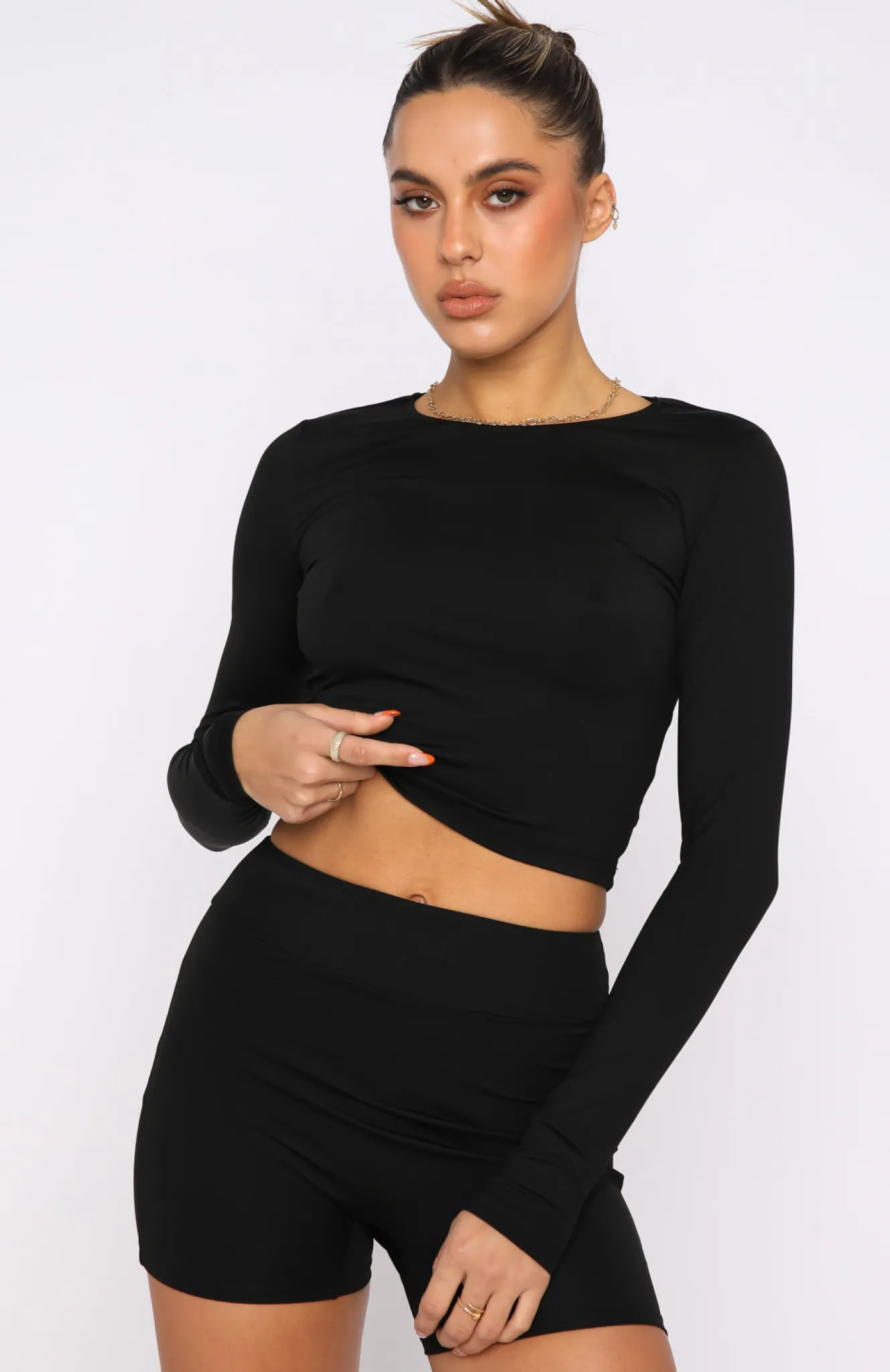 Shirts & Blouses | White Fox Boutique It Takes Two Long Sleeve Crop black