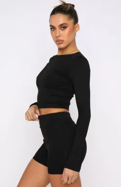 Shirts & Blouses | White Fox Boutique It Takes Two Long Sleeve Crop black