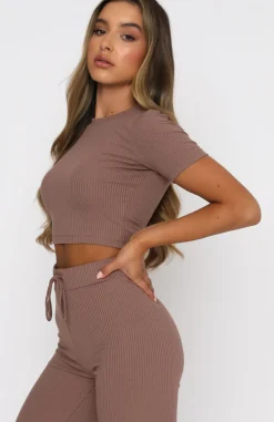 Shirts & Blouses | White Fox Boutique It's Meant To Be Crop Chocolate brown