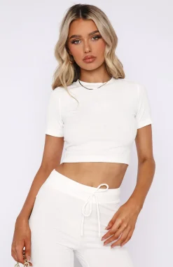 Shirts & Blouses | White Fox Boutique It's Meant To Be Crop Cream white