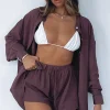 Resort Wear | White Fox Boutique I've Got A Feeling Shorts Chocolate brown