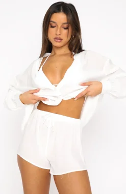 Resort Wear | White Fox Boutique I've Got A Feeling Shorts white