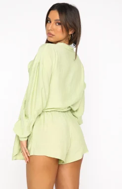 Resort Wear | White Fox Boutique I've Got A Feeling Shorts Matcha green