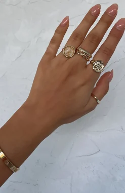 Jewellery | White Fox Boutique Jade Ring Set gold
