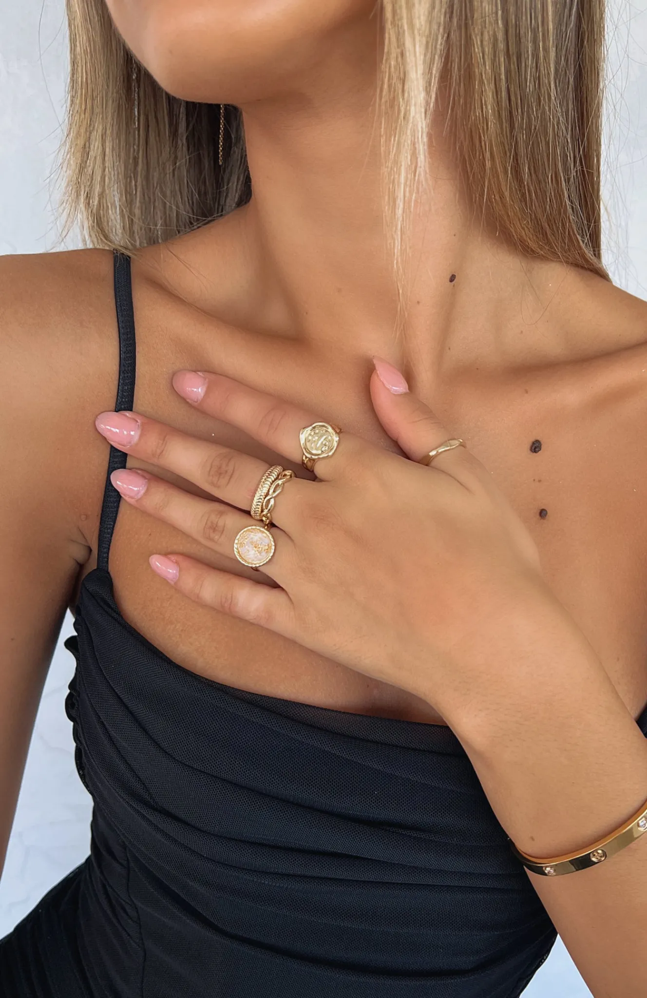 Jewellery | White Fox Boutique Jade Ring Set gold