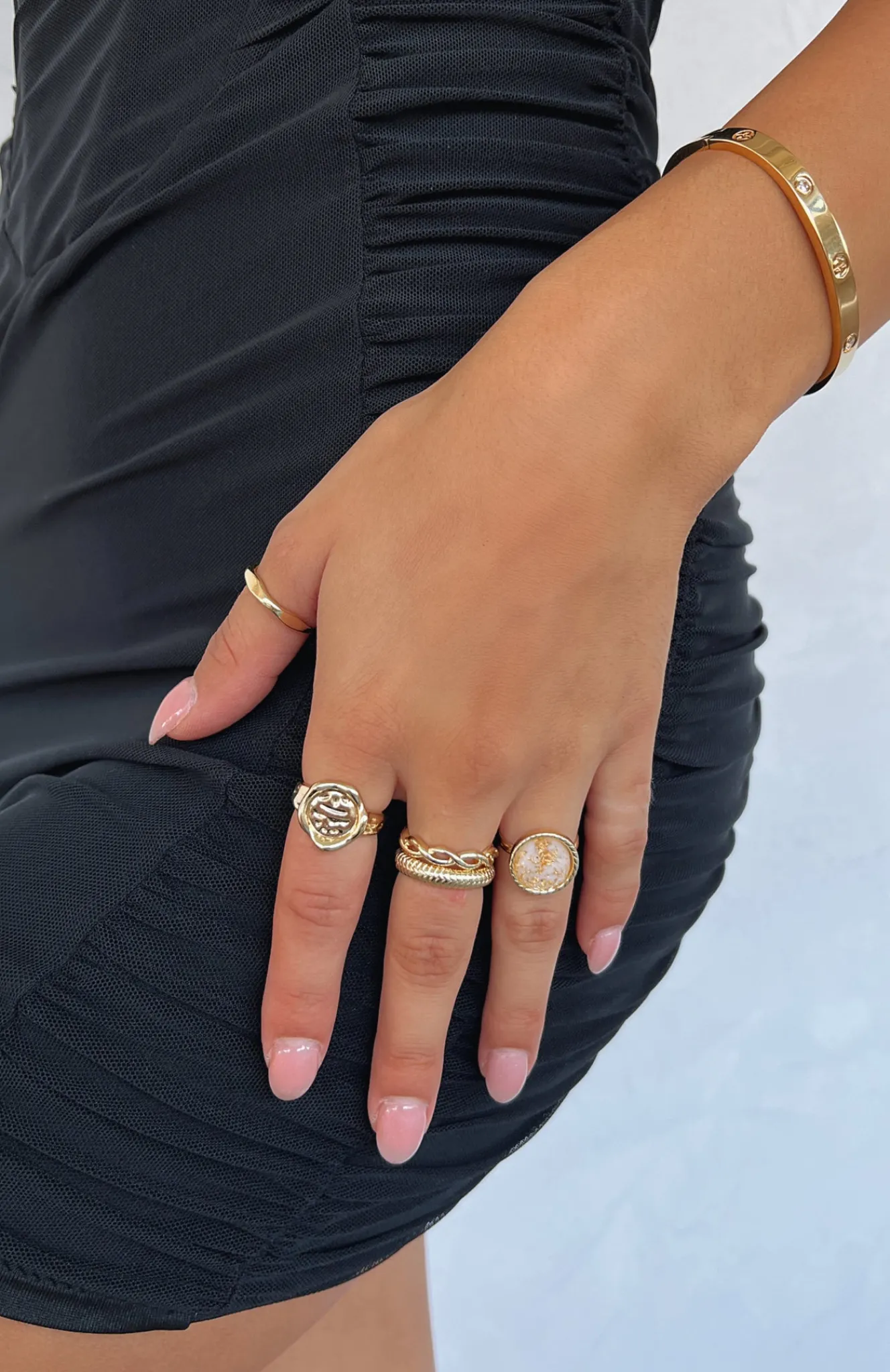 Jewellery | White Fox Boutique Jade Ring Set gold