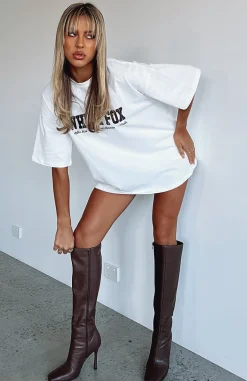 Boots | White Fox Boutique Jax Knee High Boots Chocolate PU brown