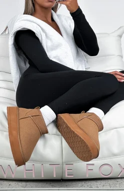 Boots | White Fox Boutique Jet Setter Platform Snug Boots Chestnut brown