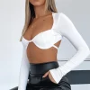 Shirts & Blouses | White Fox Boutique Just Like You Long Sleeve Crop white