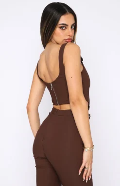 Shirts & Blouses | White Fox Boutique Keep Me Close Bustier Chocolate brown