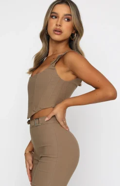 Shirts & Blouses | White Fox Boutique Keep Me Close Bustier Mocha brown