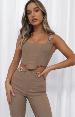 Shirts & Blouses | White Fox Boutique Keep Me Close Bustier Mocha brown