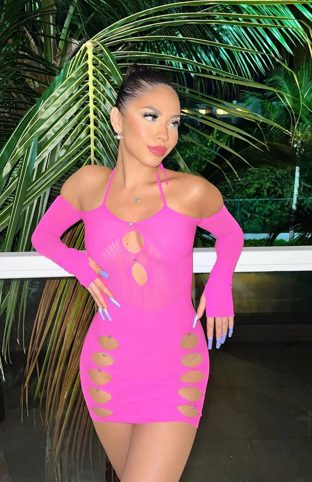 Restocked | White Fox Boutique Keep On Looking Mini Dress Hot pink