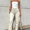 Pants | White Fox Boutique Keep On Moving Cargo Pants Cream white