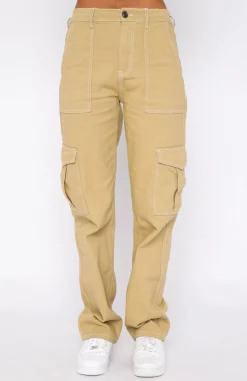 Pants | White Fox Boutique Keep On Moving Cargo Pants Sand nude