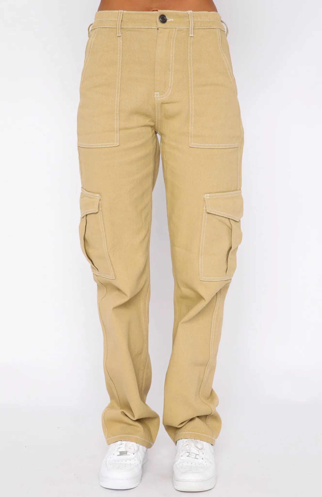 Pants | White Fox Boutique Keep On Moving Cargo Pants Sand nude